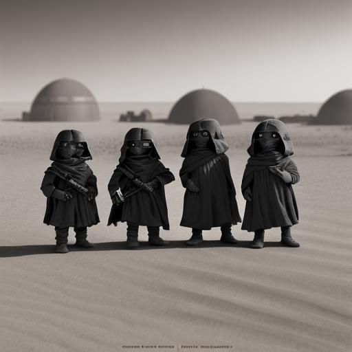 Jawas on Tatooine in Comic Style