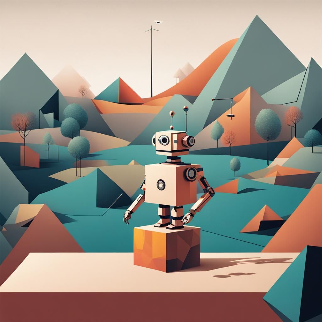 Geometric Landscape with Box Robot