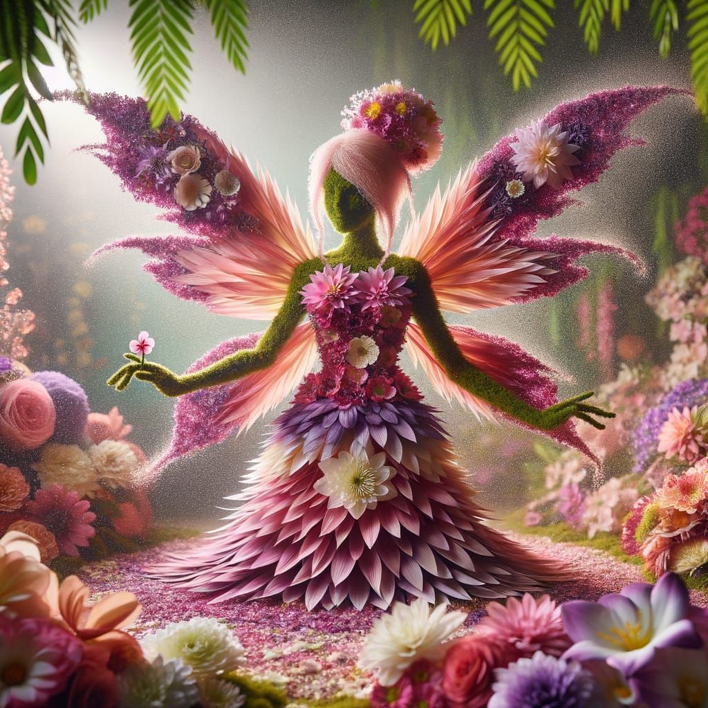 Floral Fairy in Enchanted Garden