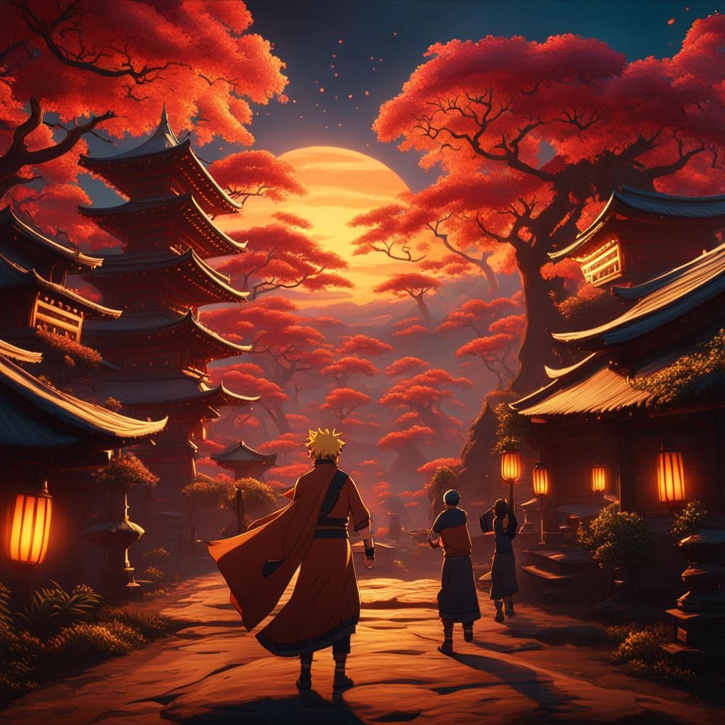 Naruto Dancing Samba, Detailed Matte Painting