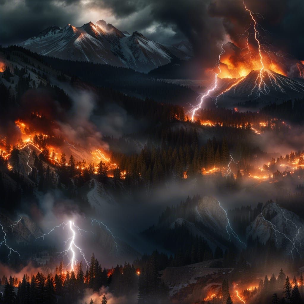 Dramatic Forest Fire: Wildlife Photography in the Storm