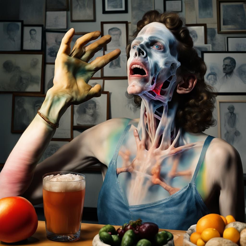 Androgynous Portrait in Hyperrealistic Style