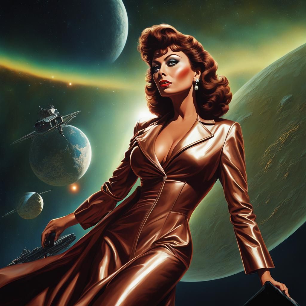 Sci-Fi Sophia Loren as Retro Space Explorer