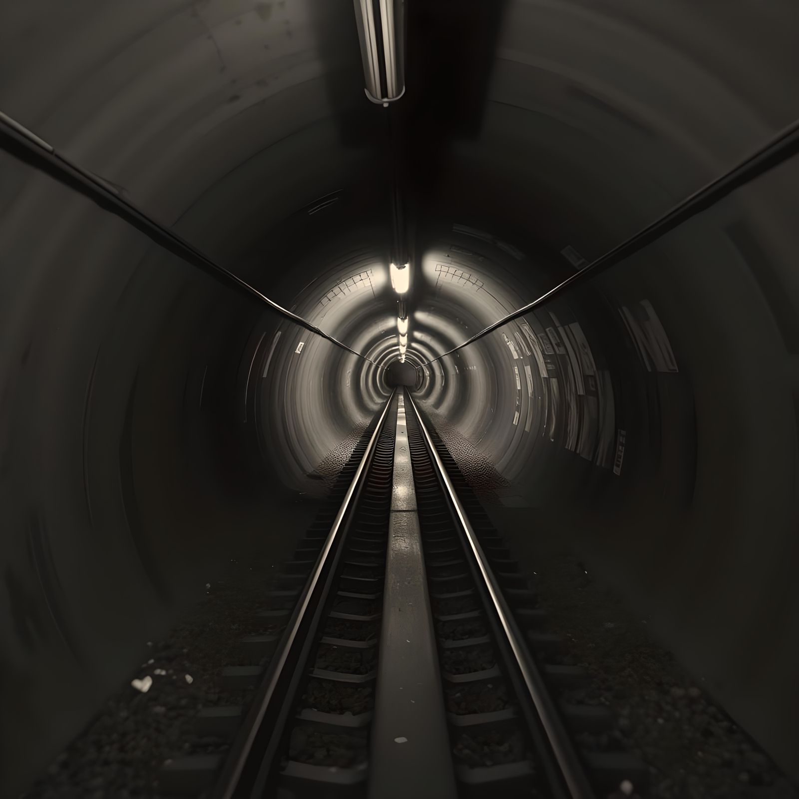 Train Emerges from Tunnel in Flash of Light