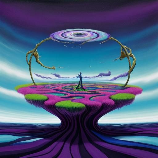 Surreal Landscape with Elastic Flora in Dali Style