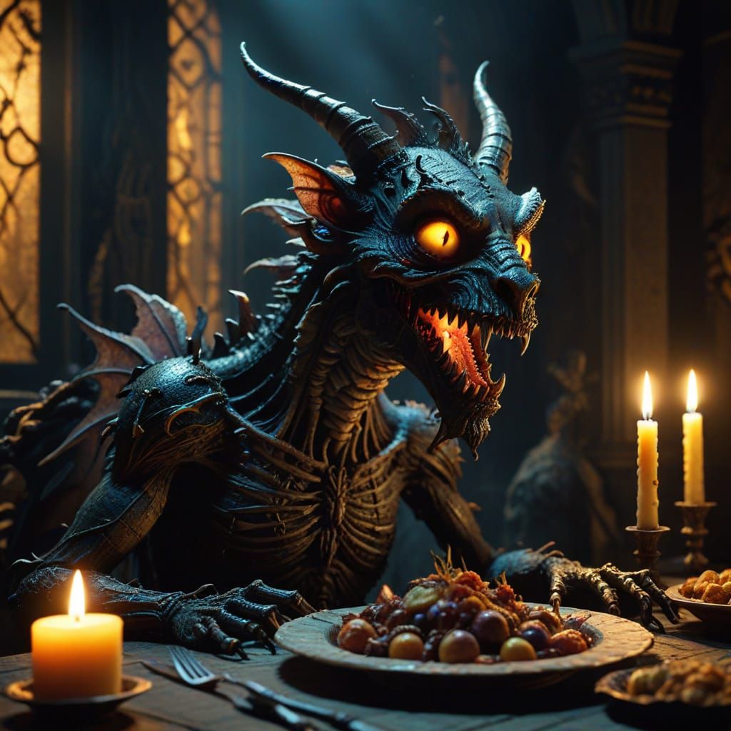Monstrous Feast in Dark Mansion, Gothic Style