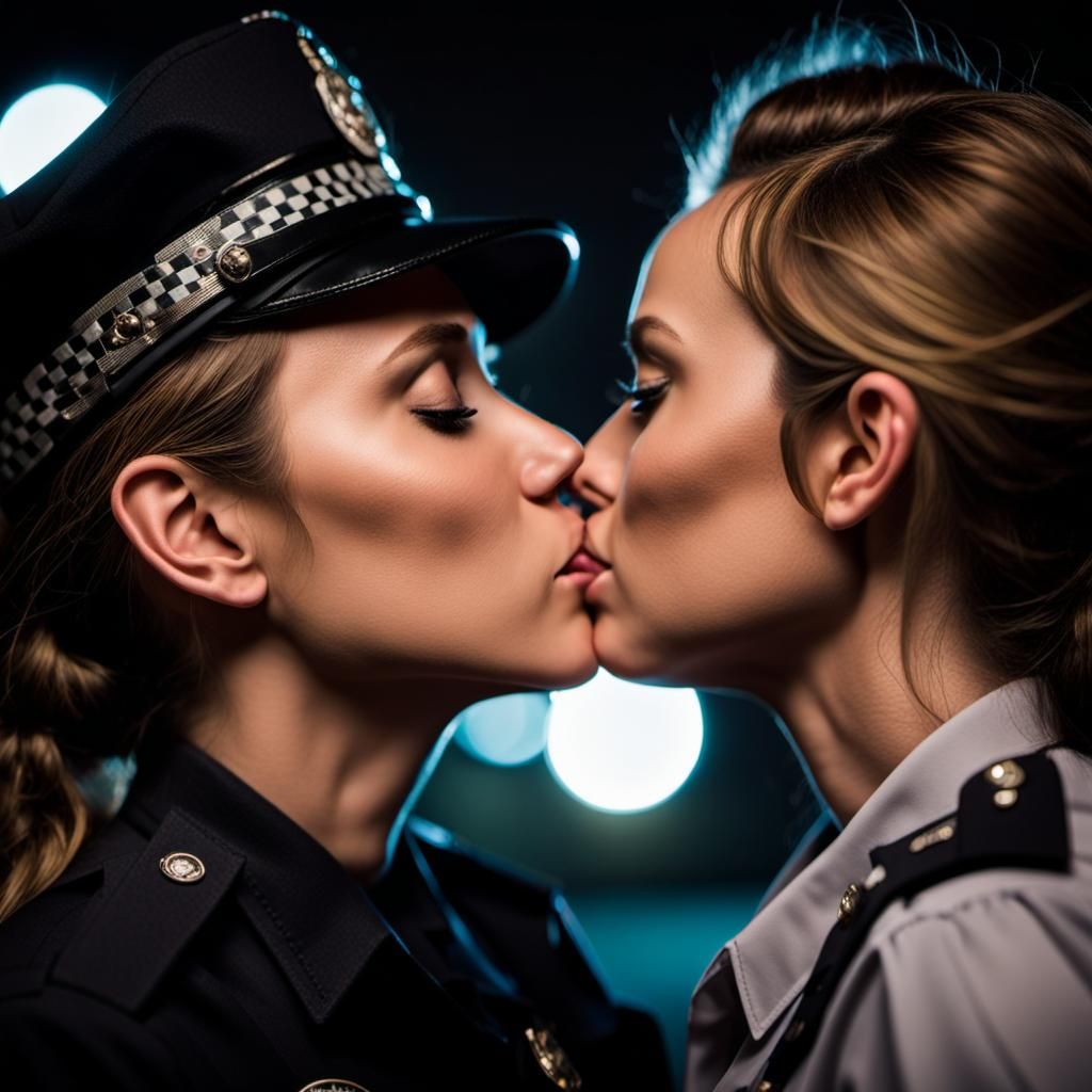 Female Cops Kissing: Professional Photography