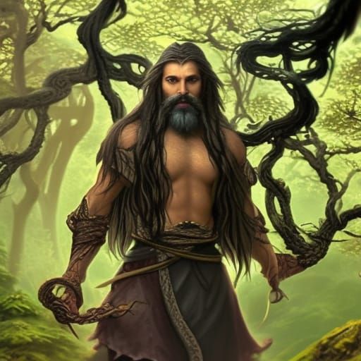 Epic Elven Druid in a Detailed Digital Painting