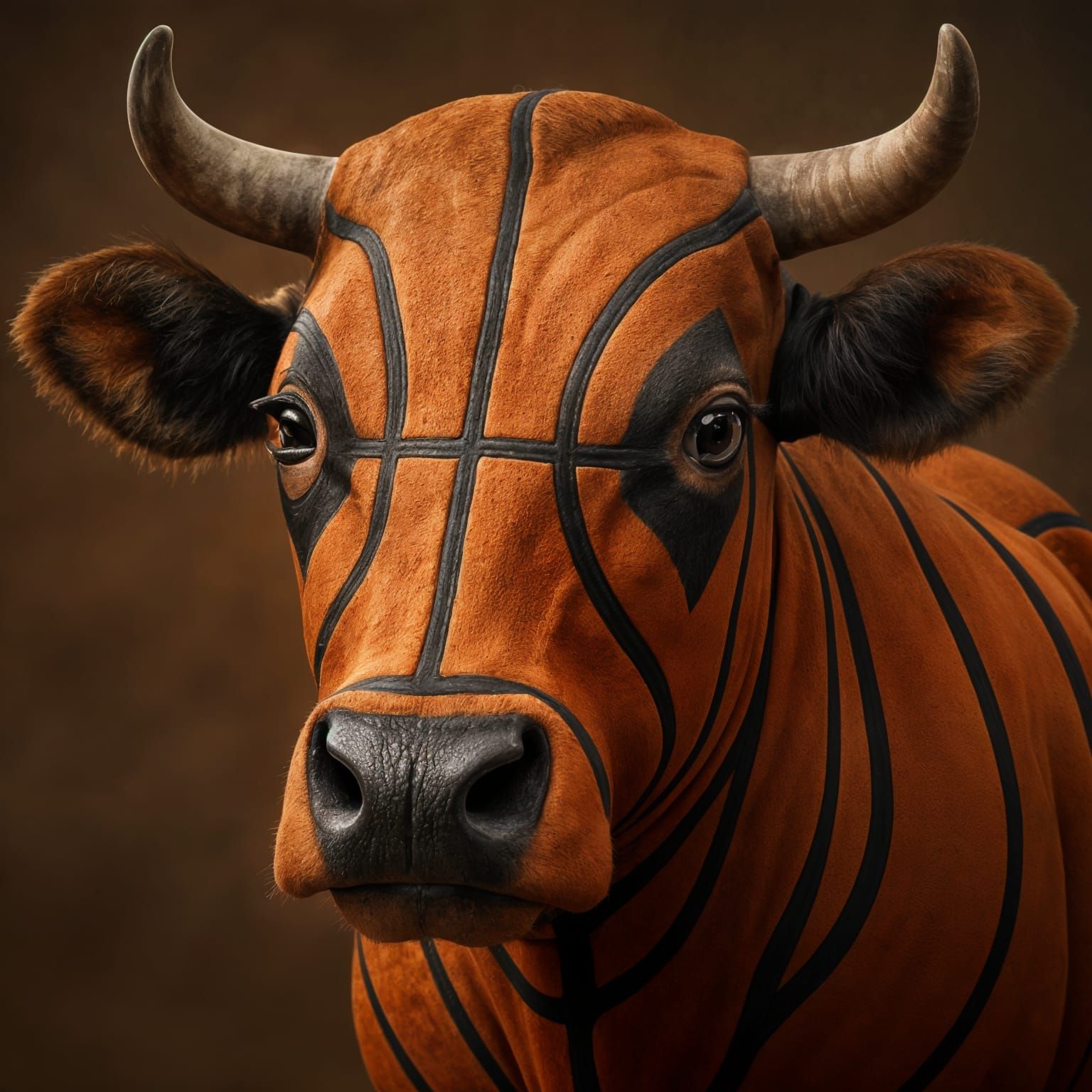 Basketball Cow with Meticulous Detail