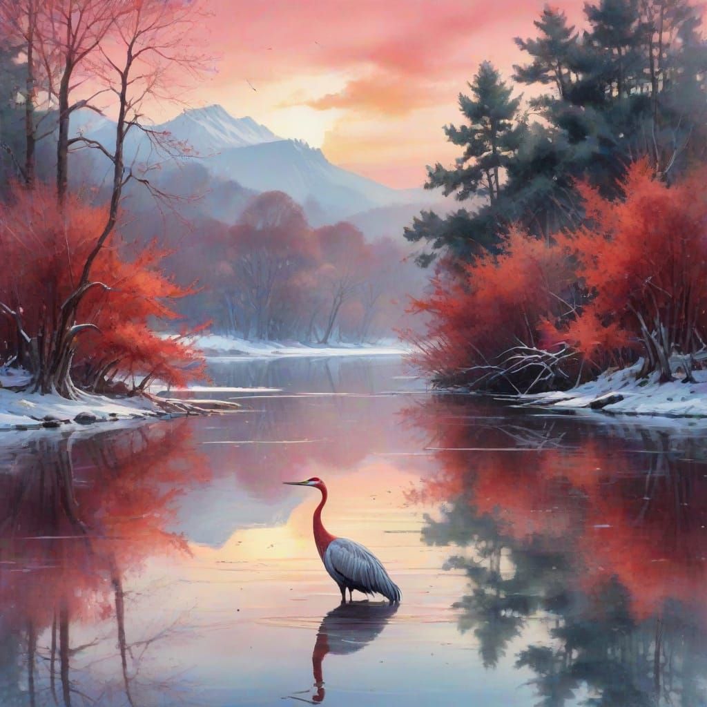 Whimsical Winter Wonderland in Vibrant Watercolor