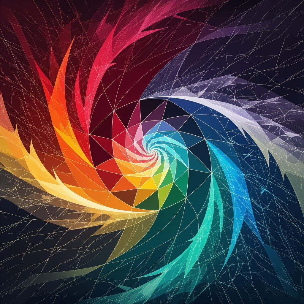 Abstract Chaos Vortex in Vibrant Colors