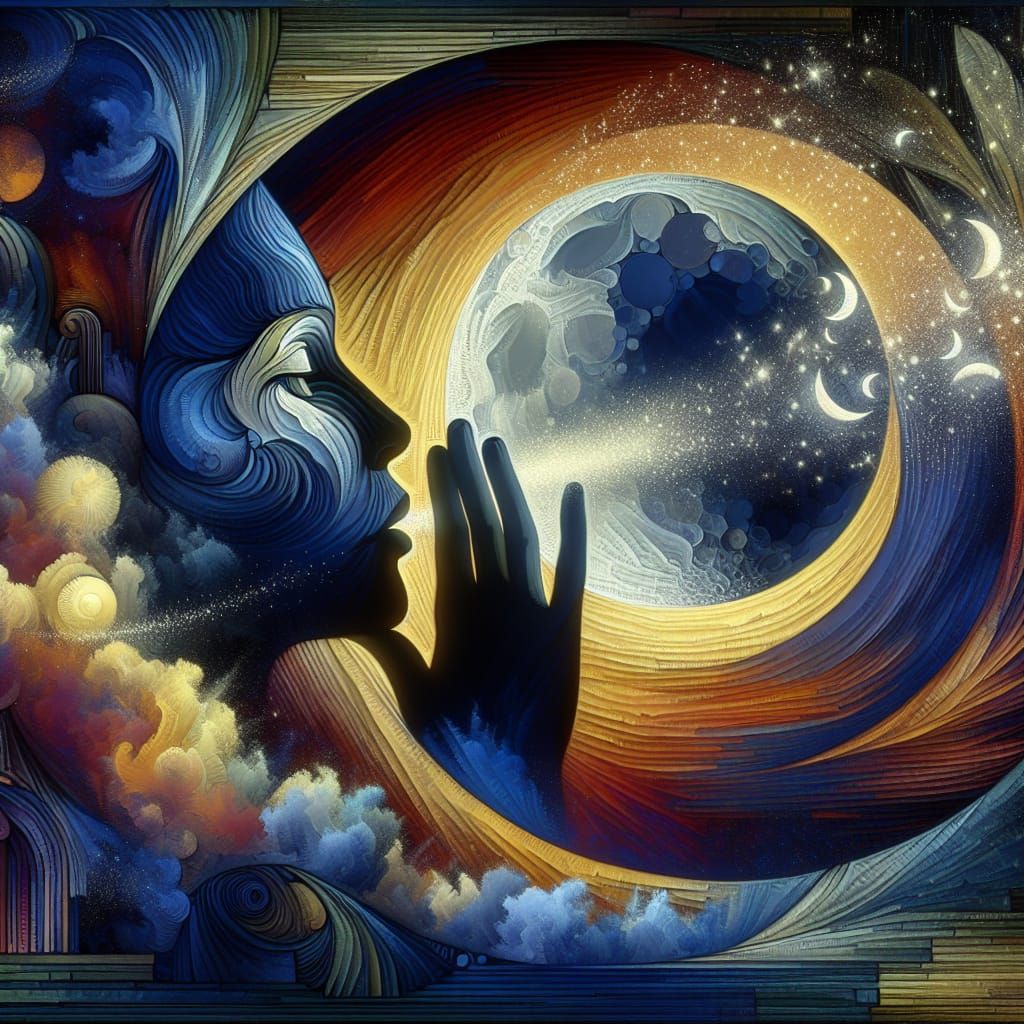 Whispers to the Moon: A Surreal Digital Artwork