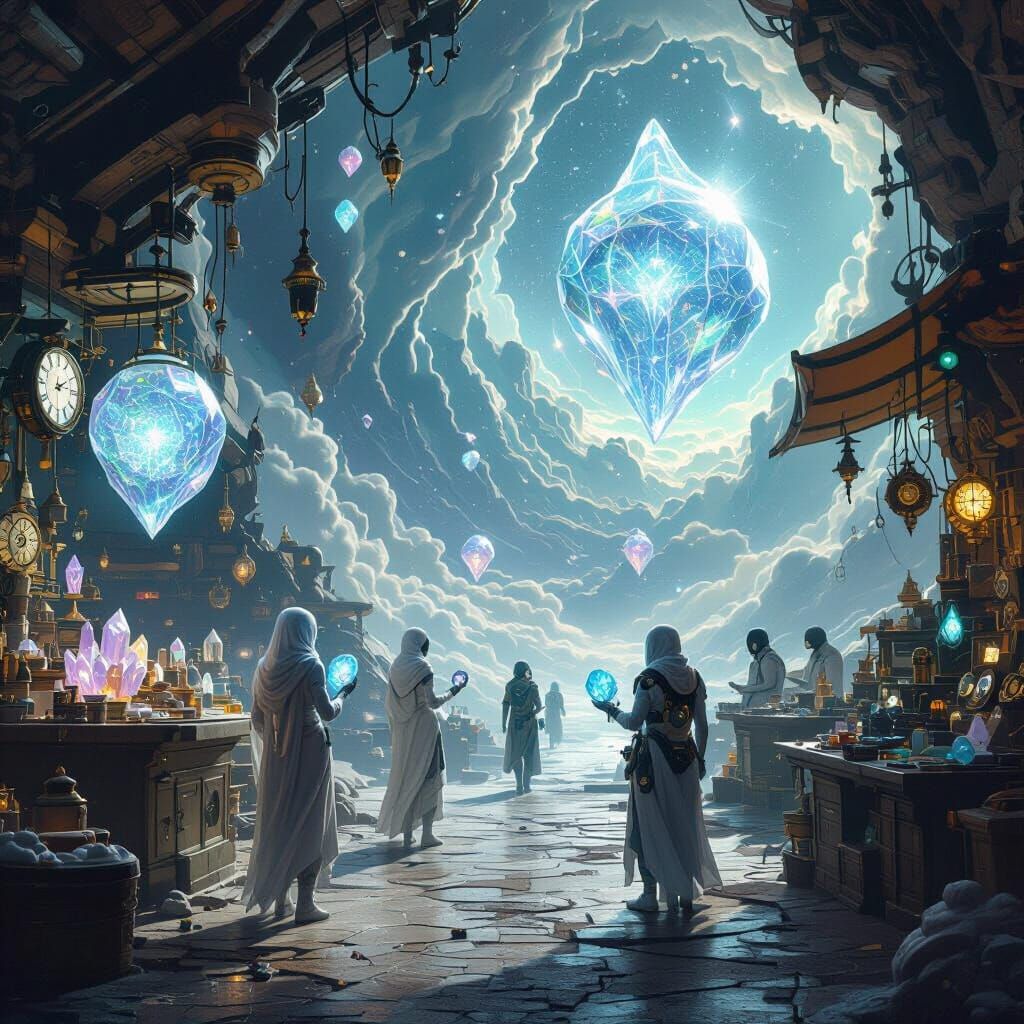 Alien Marketplace: Energy Crystals & Clockwork in Zero-G