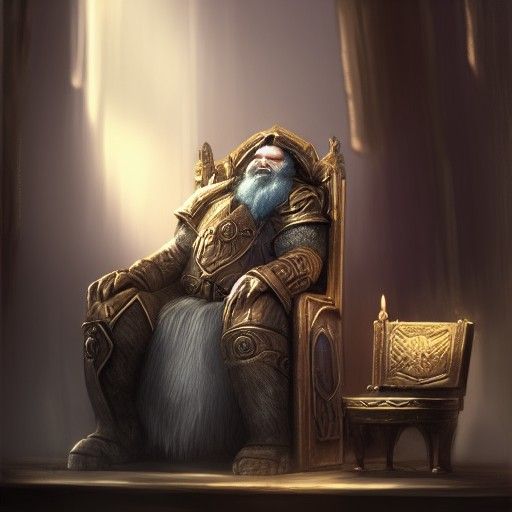 Dwarven King in Throne Room: Hyperdetailed Concept Art