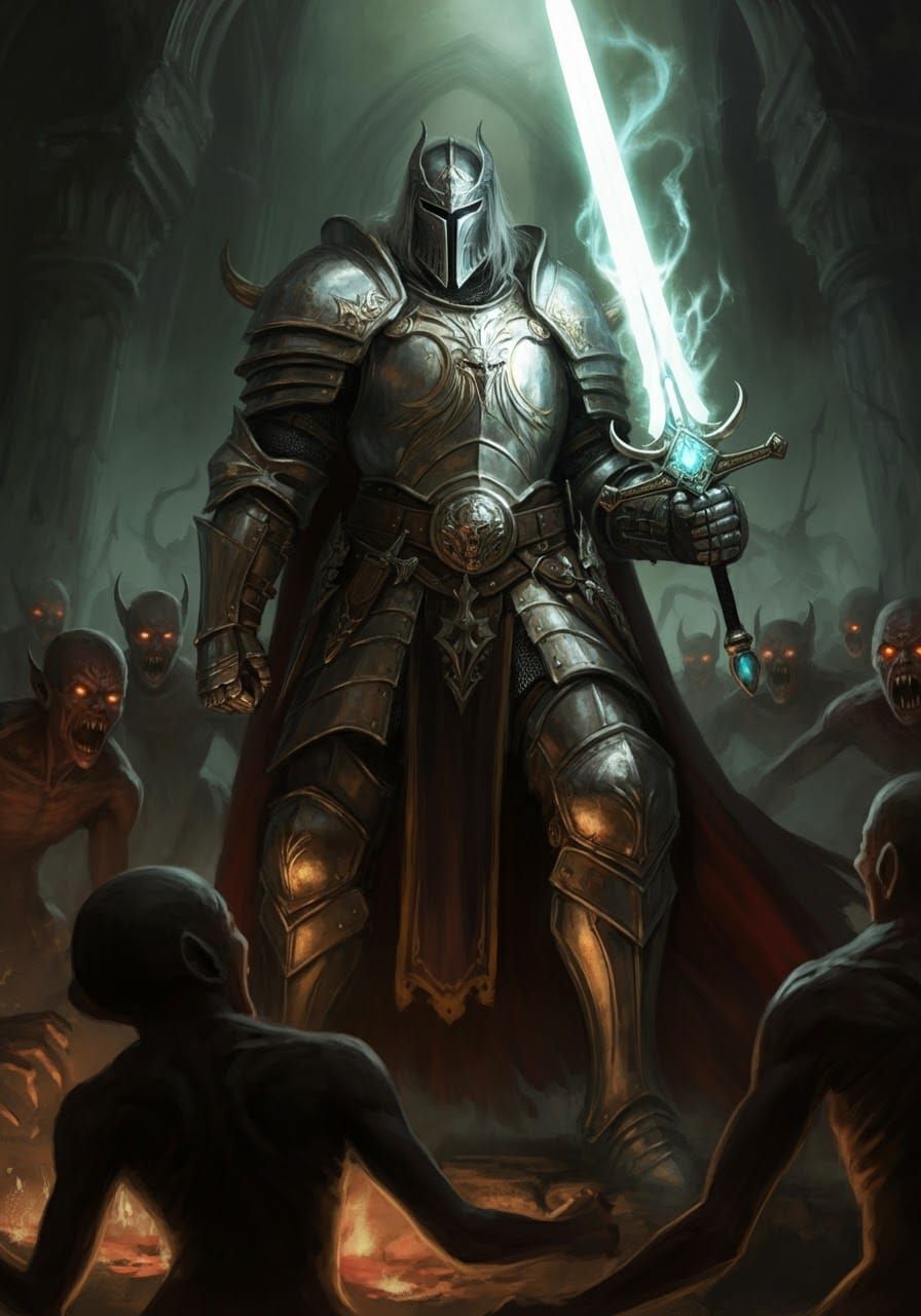 Paladin descending to clear the depths