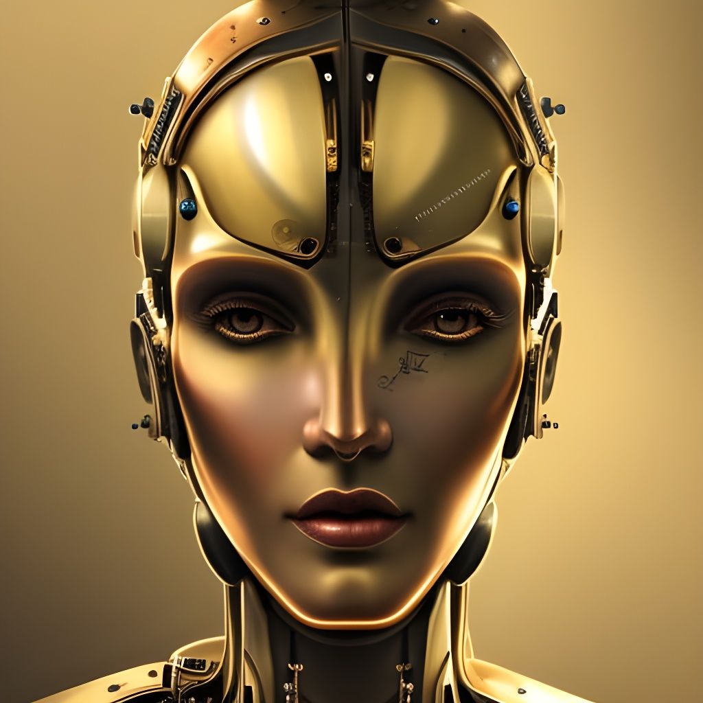 Baroque Steampunk Android Portrait in Renaissance Style