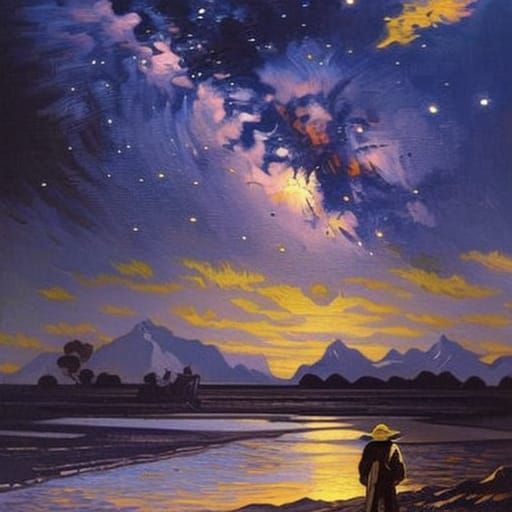 Van Gogh Observes a Minivan: Digital Art Style