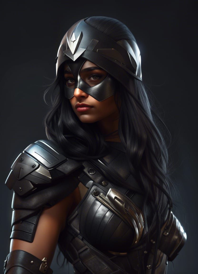 Hyperdetailed Indian Superheroine on Rooftop in 8k