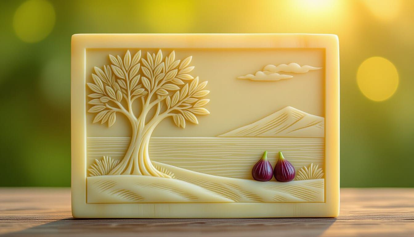 Antique Ivory Sculpture of Mediterranean Landscape