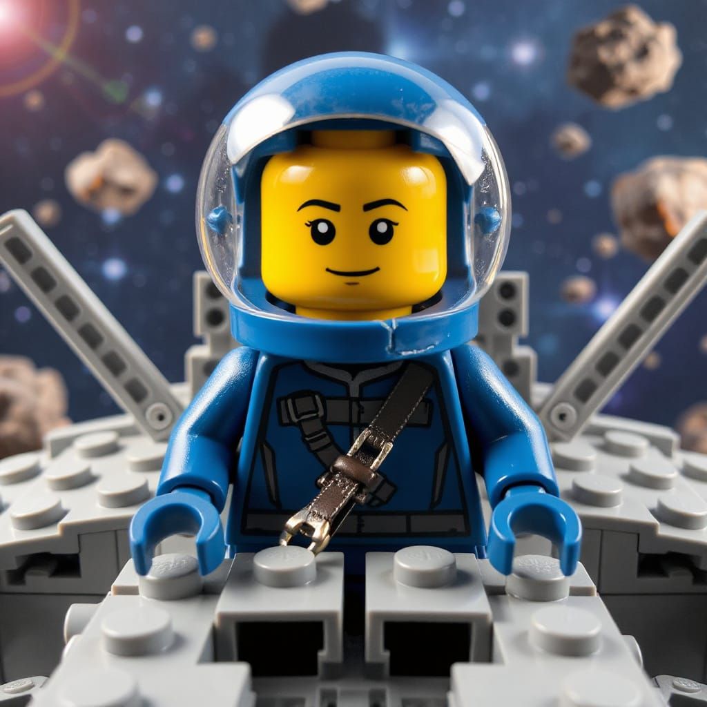 Astronaut LEGO Man Soars Through Space
