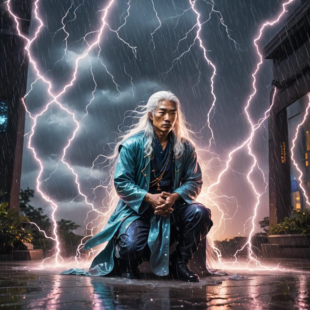 Astral Rain: Surreal Cosmic Hourglass Illustration