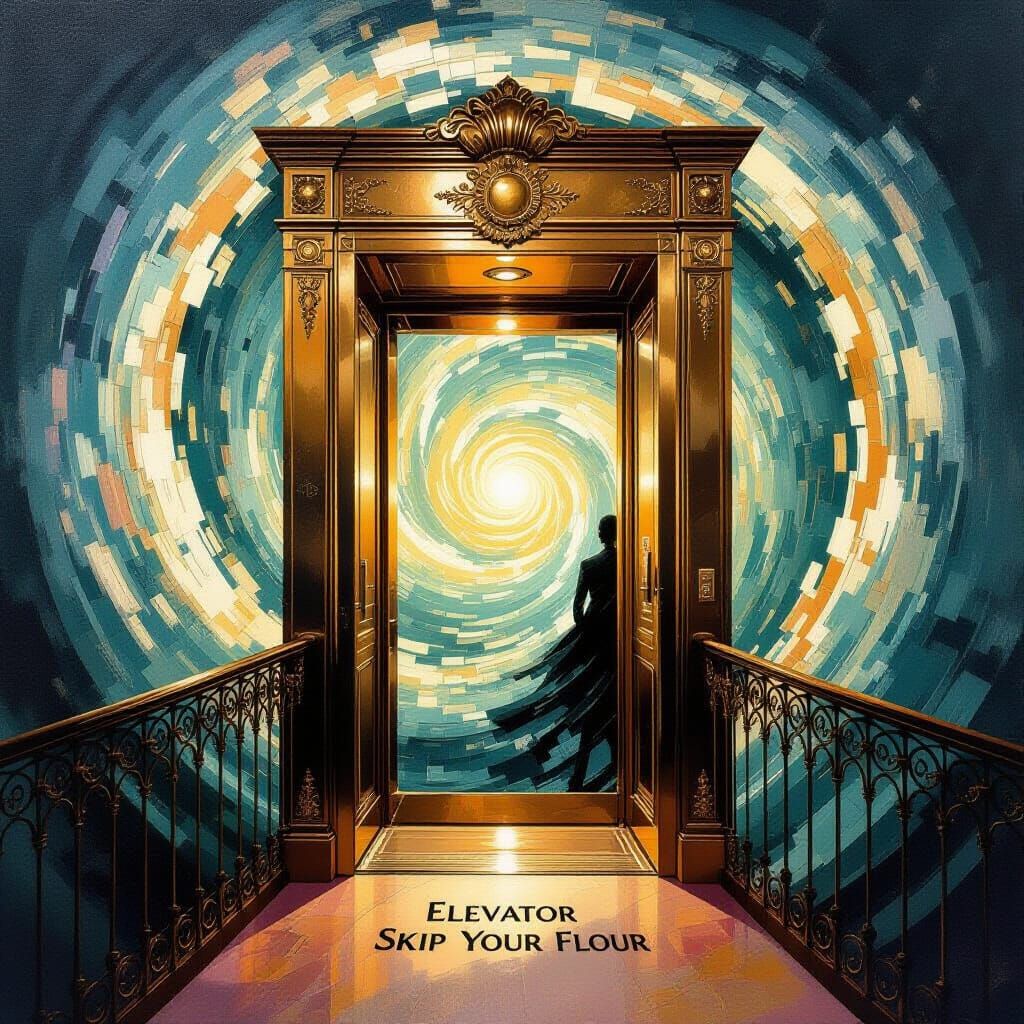 Surreal Art Deco Elevator of Missed Opportunities