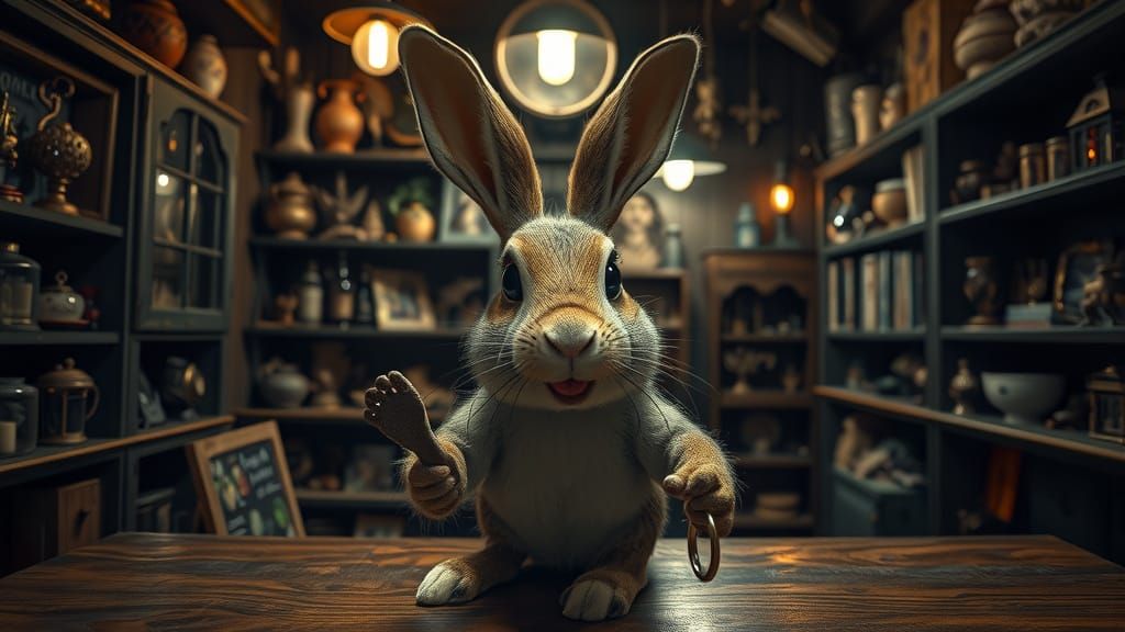 Gothic Curiosity Shop Features Sinister Rabbit Lucky Charm