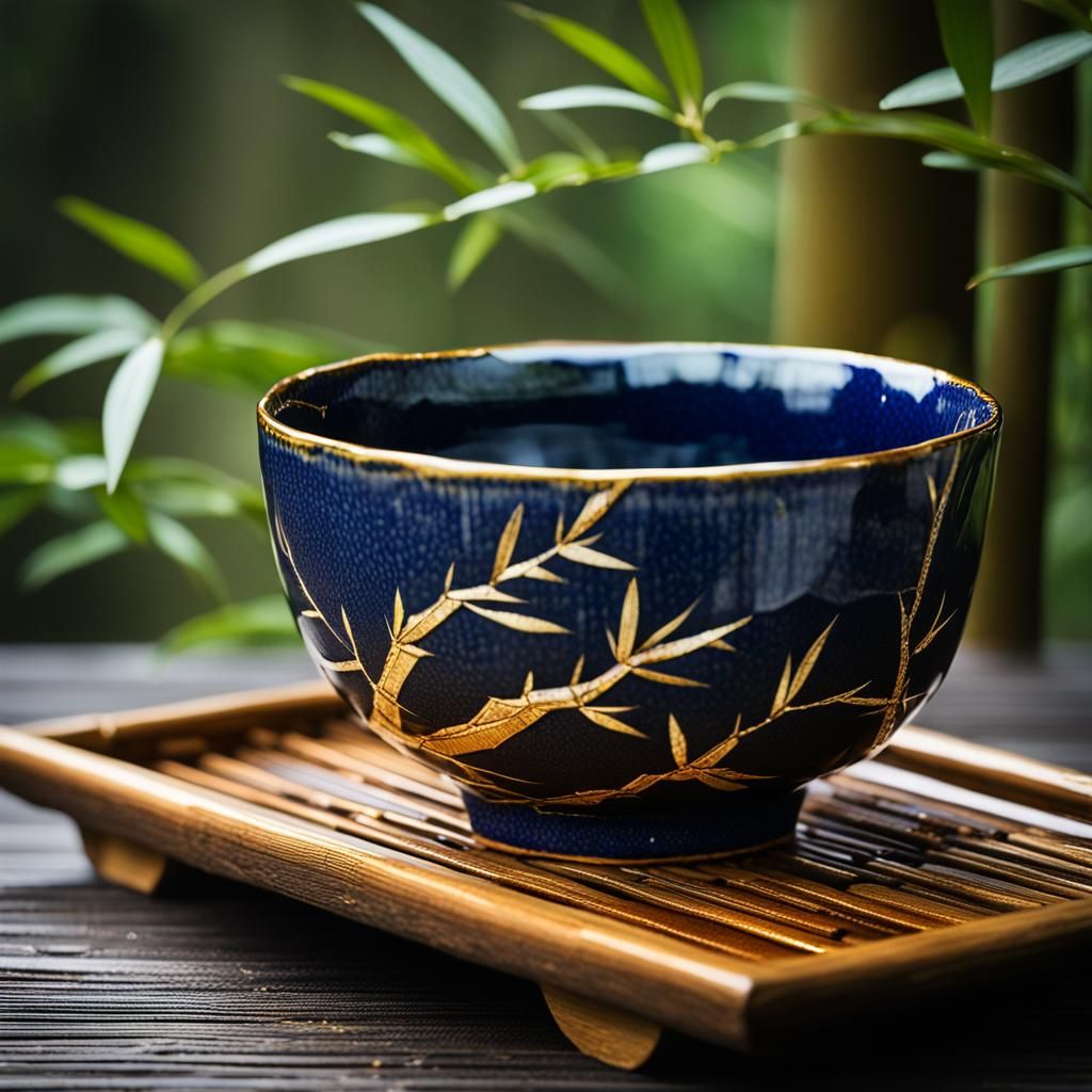 Kintsugi Tea Cup: Gold Mended Beauty