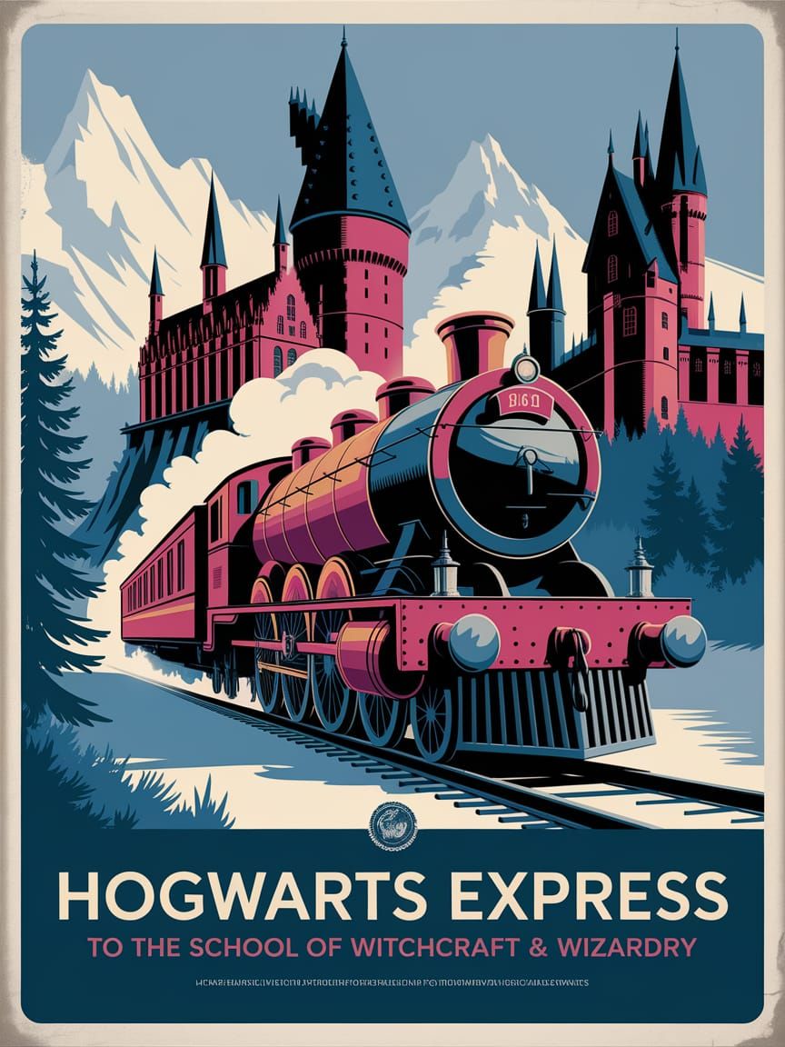 Vintage Travel Poster 2 – Hogwarts Express to the School of ...