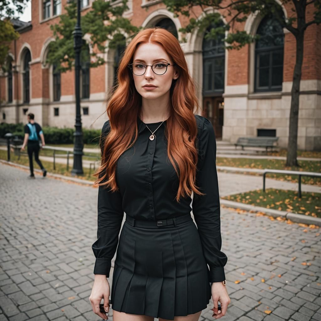Halloween Close-Up of a Red-Haired Woman