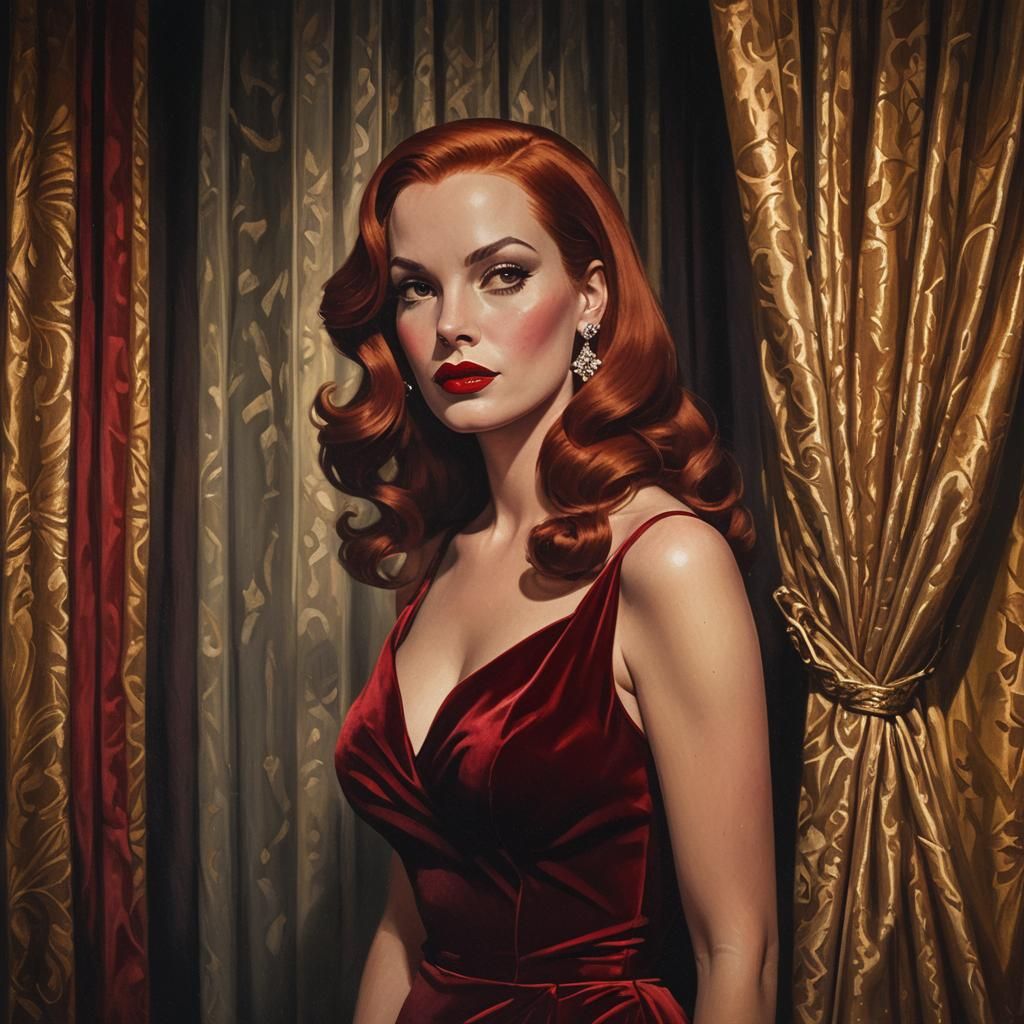 Jessica Rabbit in Film Noir Style Portrait