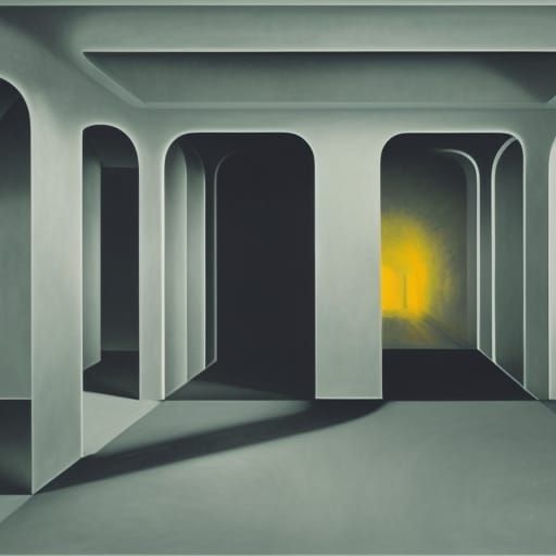 Liminal Spaces: Desolate Tunnels in Dark Fantasy Style