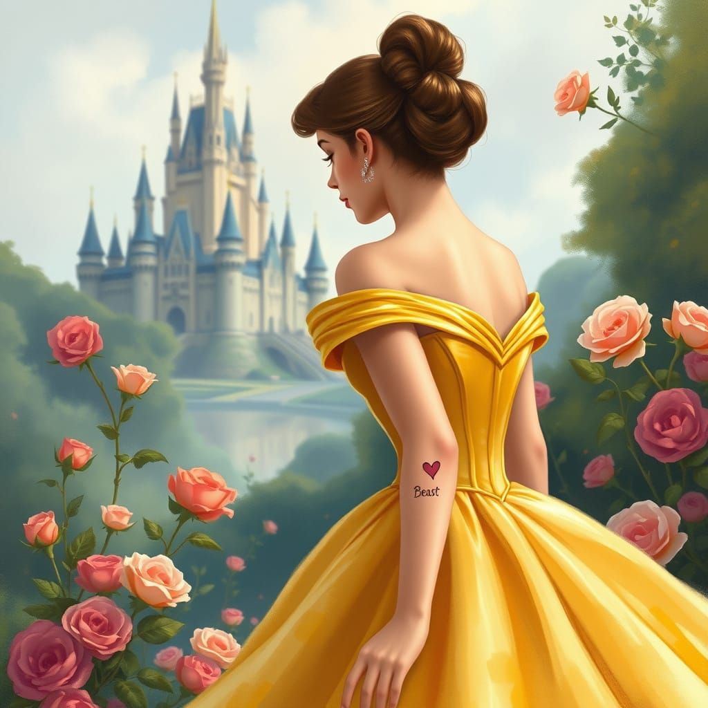 Ethereal Princess in Whimsical Rose Garden