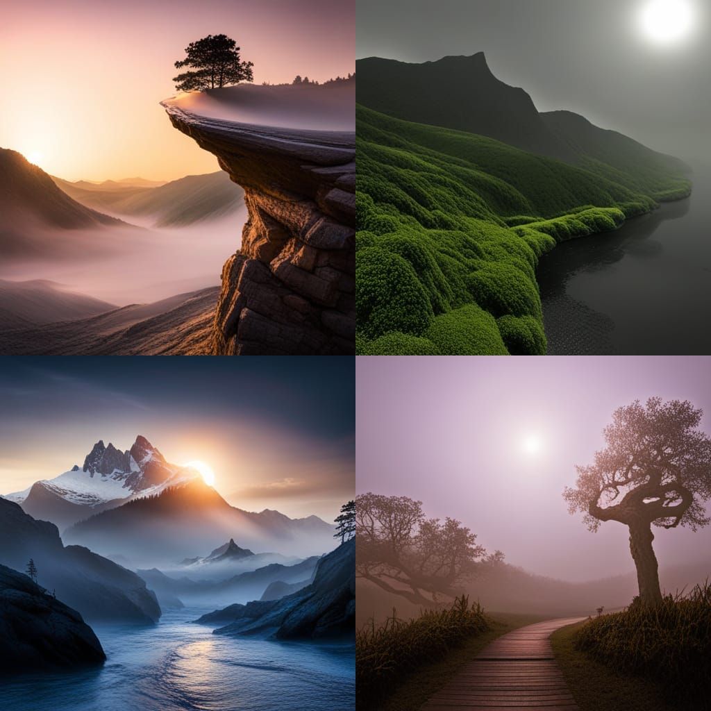 Icy Planet with Aurora and Jagged Mountains