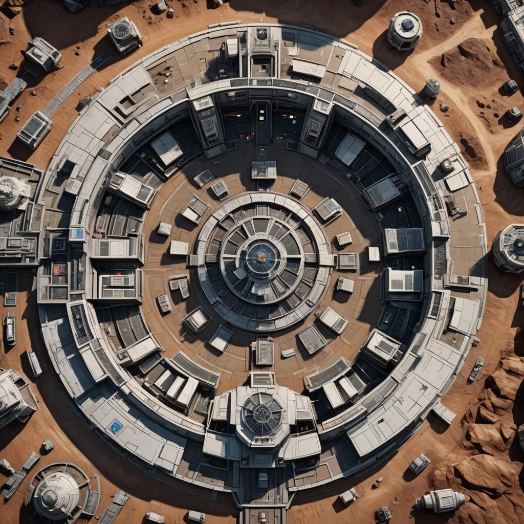 Star Wars Imperial Moon Base Plan View in 8K