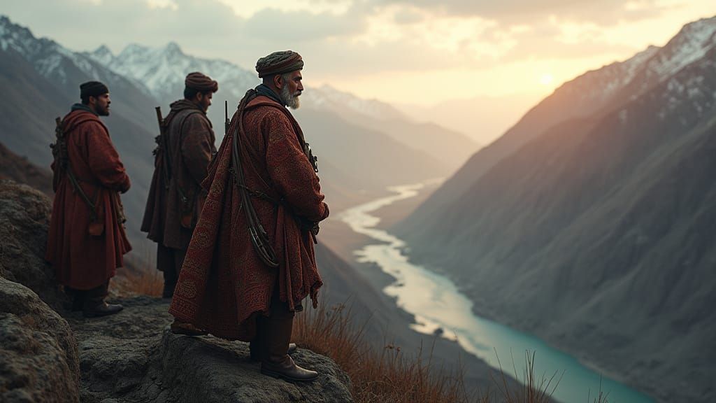 Afghan Warriors Stand Vigilant Amidst Panjshir Valley's Dawn