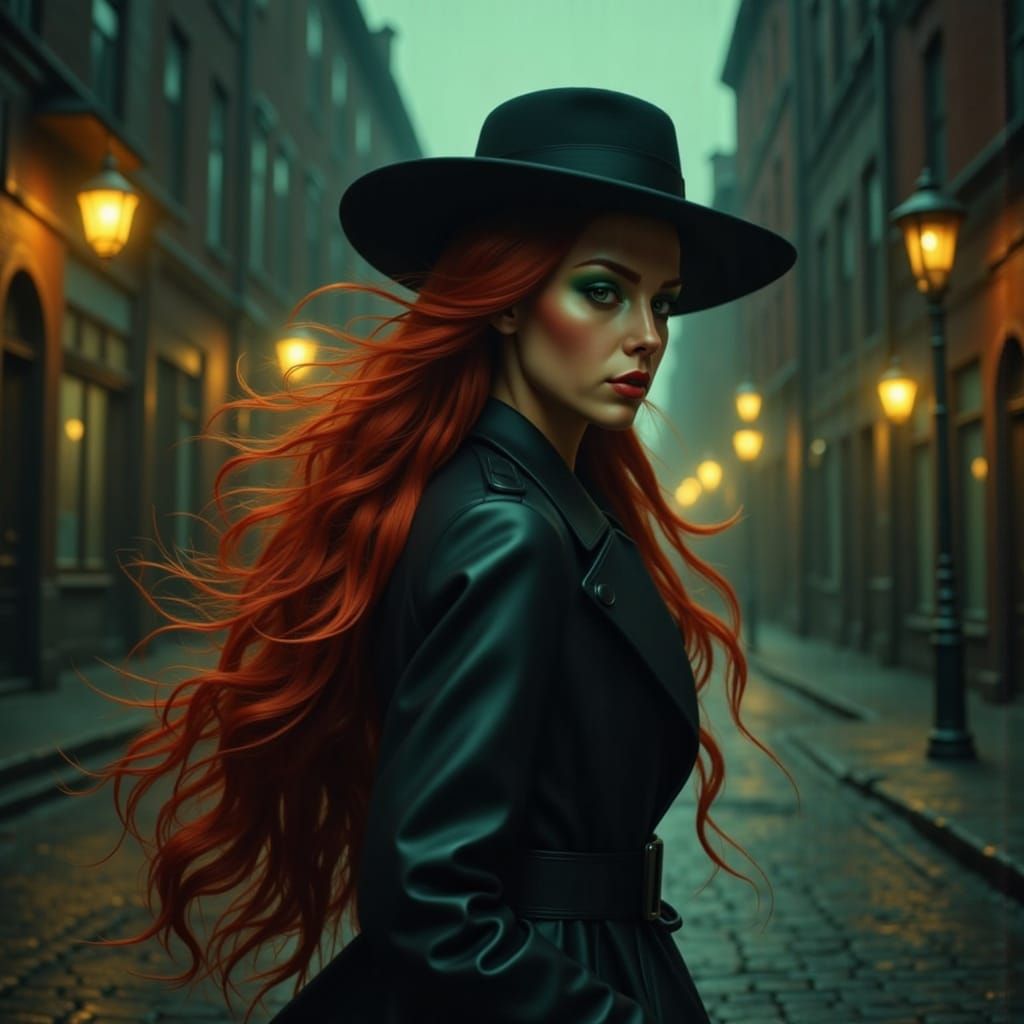 Anthropomorphic Egg in Neo-Noir Style