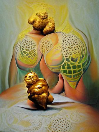 Golden Venus of Willendorf, Surrealist Art