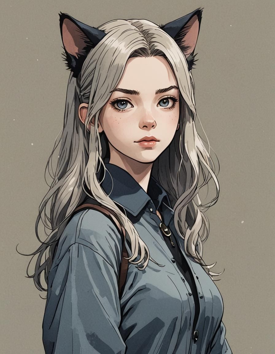 Anya Taylor-Joy as Felicia Hardy/Black Cat(Studio Ghibli style).