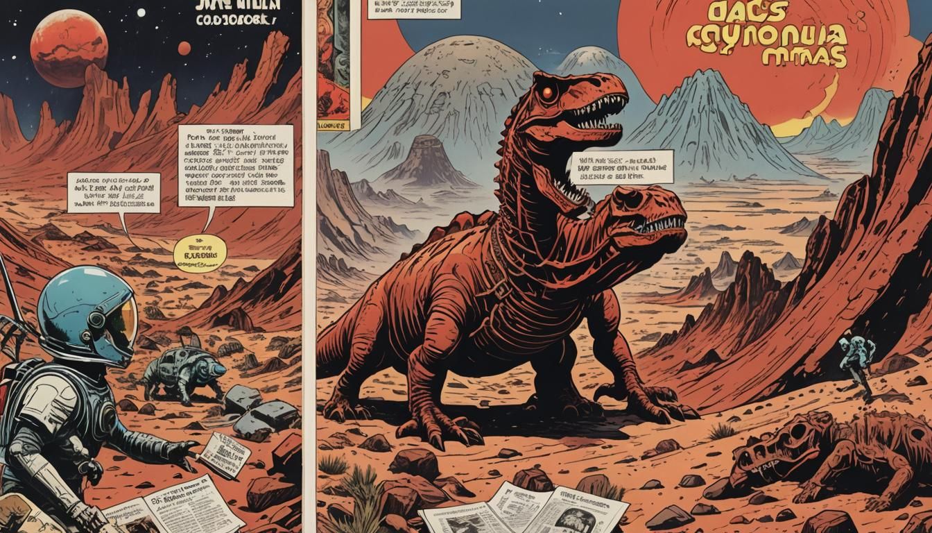 Mars Cydonia: Polish Comic Book Art in Retro Style