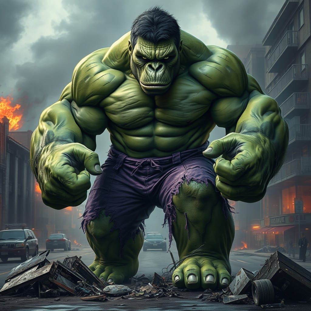Massive Hulk-Gorilla Hybrid Unleashes Fury on Urban Landscap...