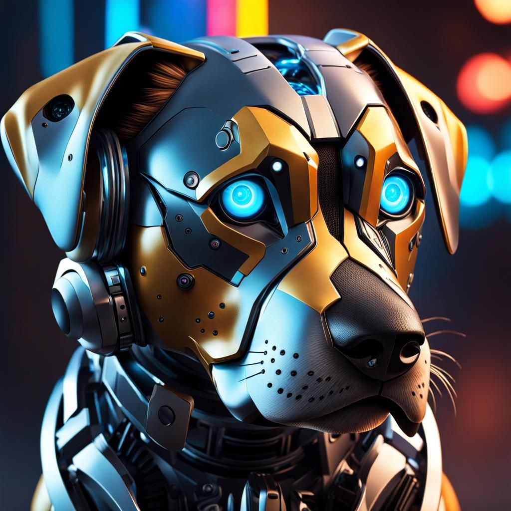 Hyperrealistic Robot Dog Concept Art