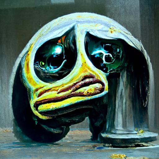 Melancholy Portrait in Oil Painting Style