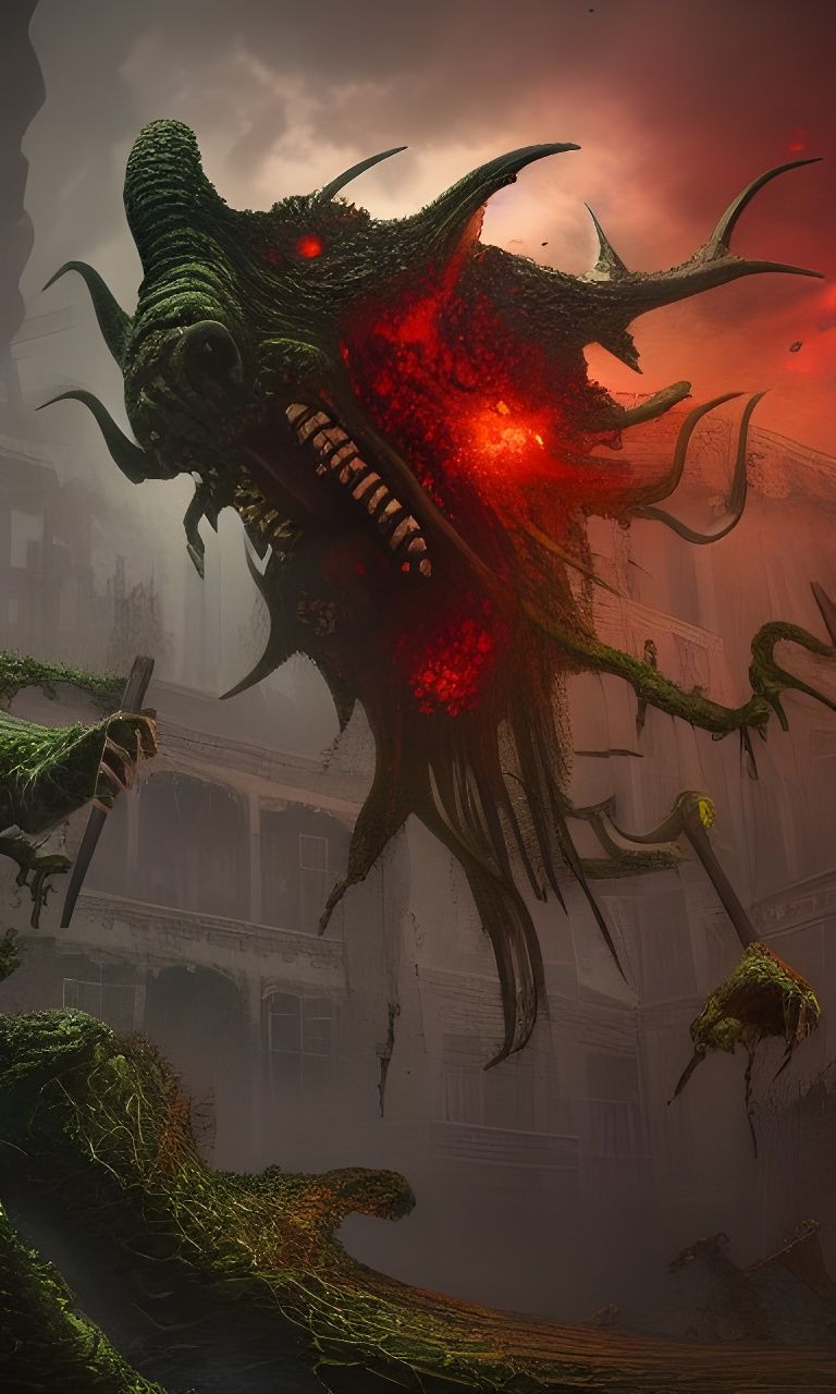 Zombie Elephant in Detailed Fantasy Art