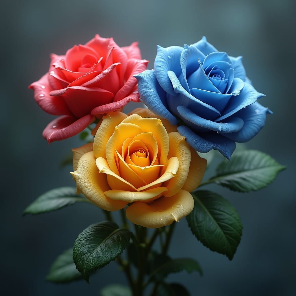 Photorealistic 3D Roses in Harmonious Composition