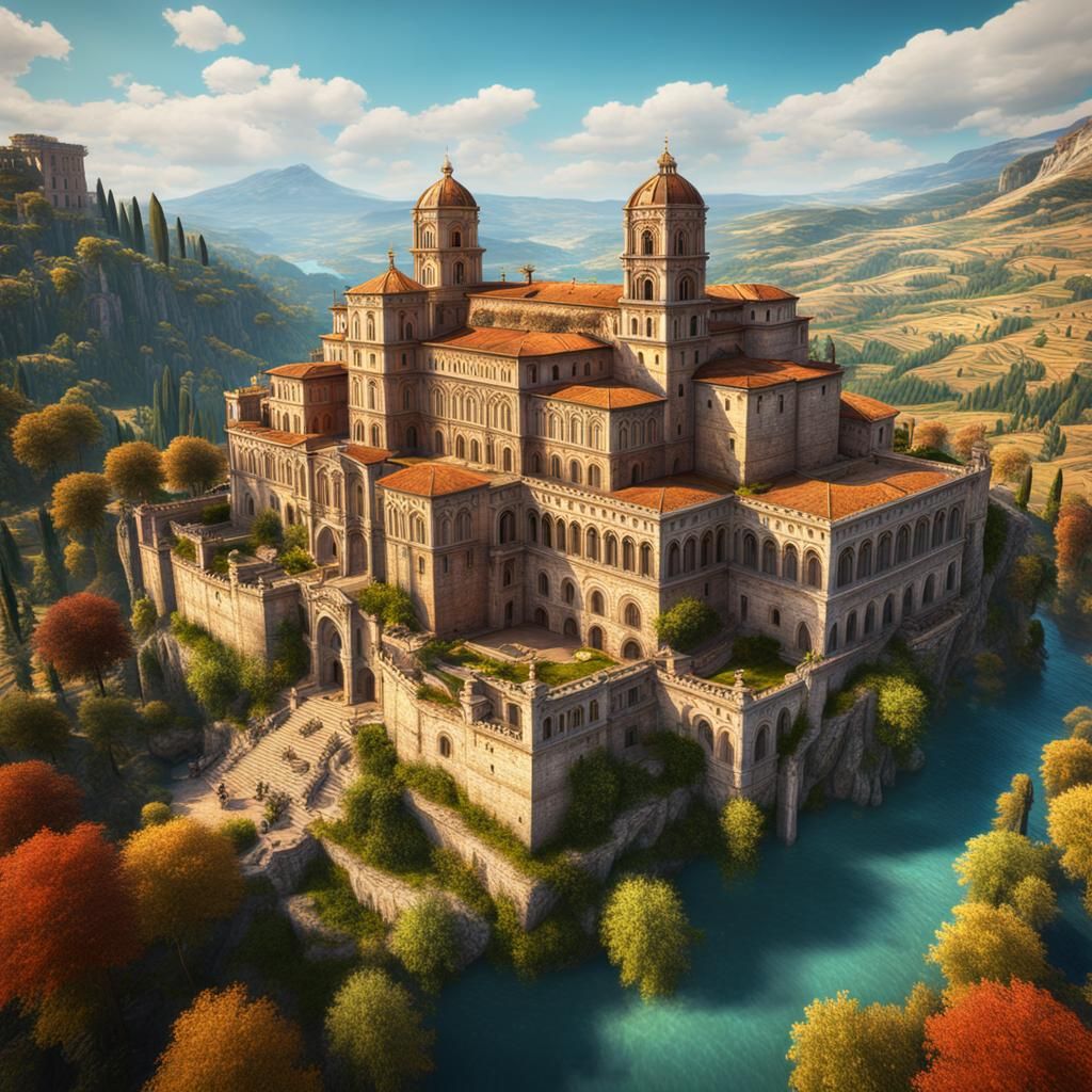 Iconic Italian Landmarks in Detailed Matte Painting