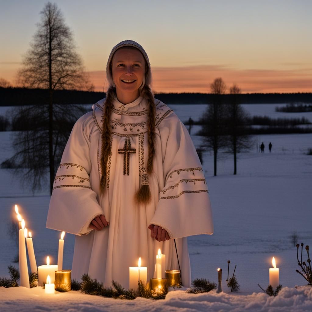 Swedish Lucia Celebration at Early Morning