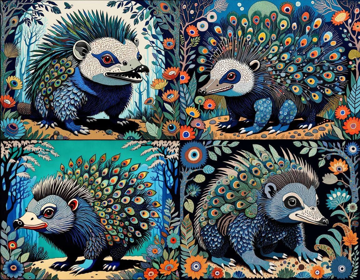 Whimsical Menagerie in Intricately Detailed Textile Art