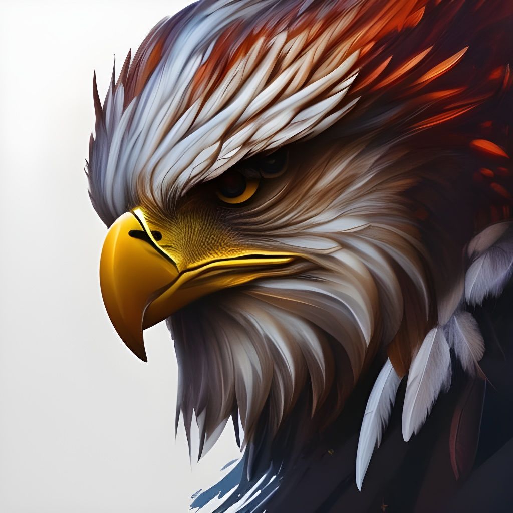 Demonic Eagle Portrait in Hyperdetailed Concept Art