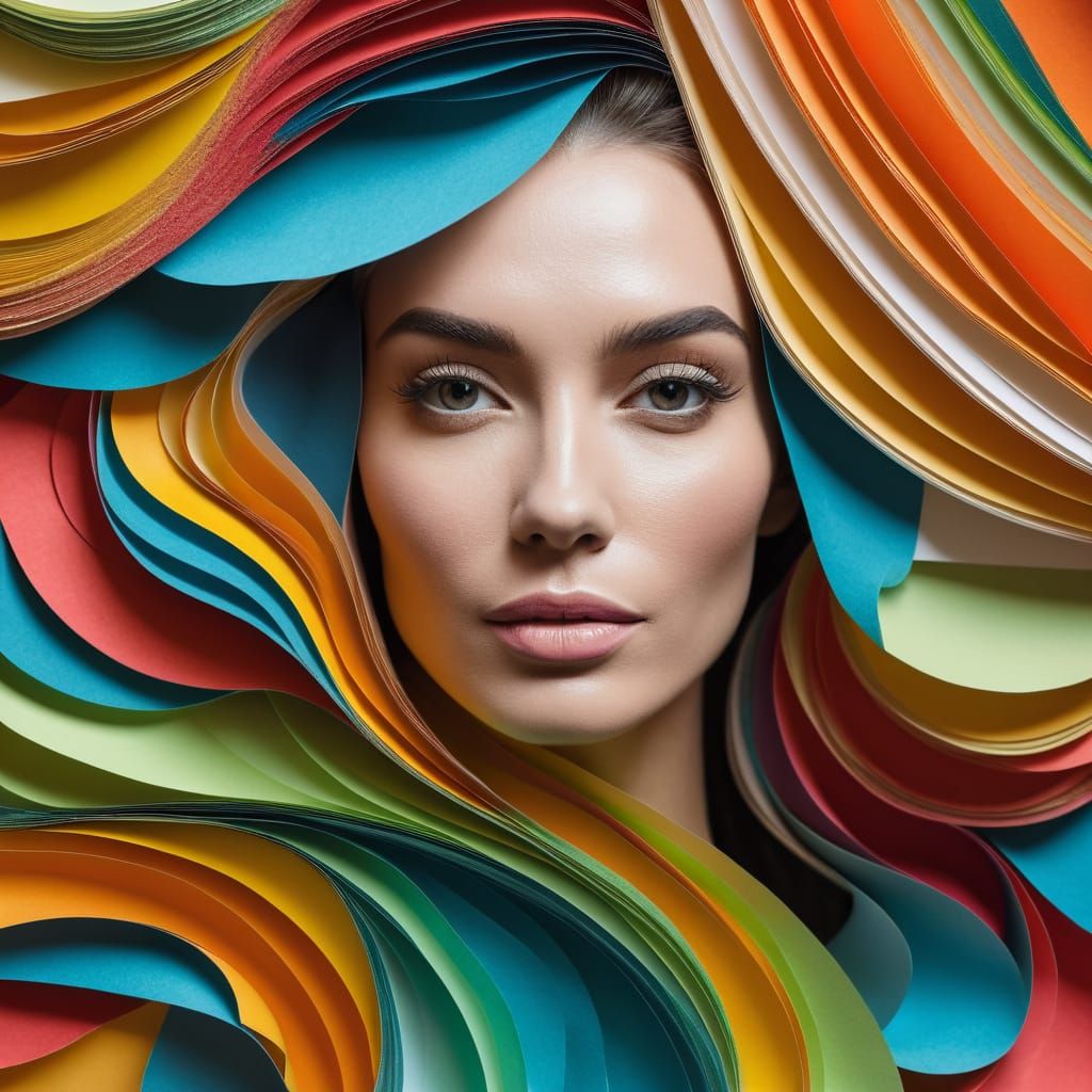 Stunning Paper Art Portrait of a Young Woman